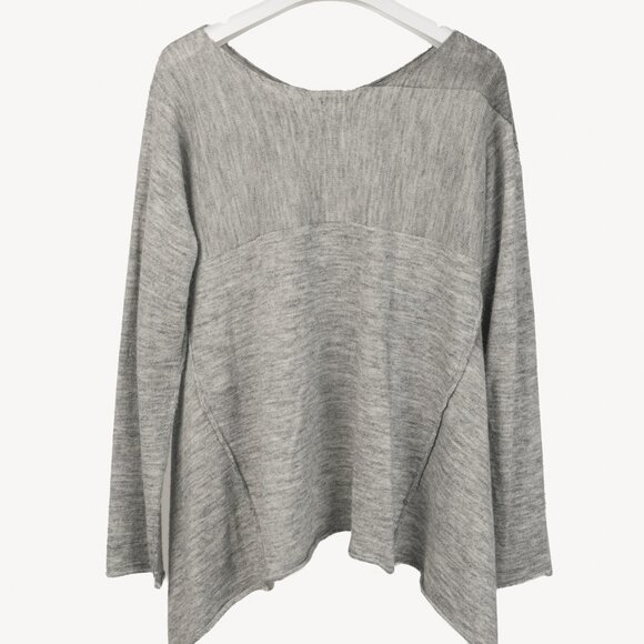 Crea Concept AW/17 Marled-Grey Watercolour Sharkbite-Hem Sweater - Picture 3 of 10